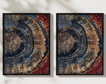 Tree Ring Framed Wall Art, Minimalist Home Wall Art, Farmhouse Decor, Wall Art Print, Tree Ring Wall Decor, Modern Trendy Wall Art