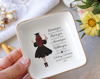 Custom College Graduation Trinket Dish, Custom Gift, Graduation Gift, Class of 2026, Gift for Daughter, Memorial Gift, Custom Ring Dish