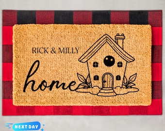 Custom Name Doormat, Entryway Decor, Home Doormat, Custom Name Gift, Personalized Doormat, Coir Doormat, Family Gift, Front Door Mat