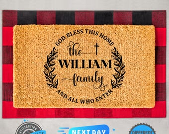Personalized Family Doormat, Outdoor Mat, Custom Gift, Front Door Mat, Wedding Gift, Home Doormat, Closing Gift, Name Doormat, Home Decor
