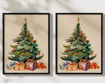 Christmas Tree Print, Christmas Wall Decor, Xmas Photo Frame