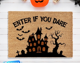 Enter If You Dare Doormat, Scary Decor, Halloween Doormat, Halloween Decor, Spooky Season, Halloween Porch Decor, Haunted House, Door Mat
