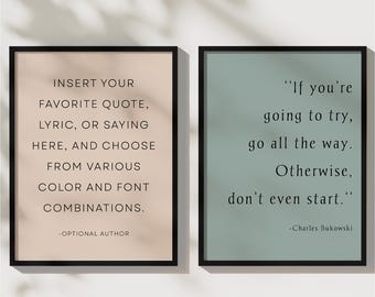 Personalized Quote Wall Art Print, Custom Home Decor
