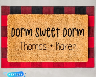Dorm Sweet Dorm Doormat, Student Name Doormat, Housewarming Gift, Personalized Doormat, Gift For Student,  New Home Gift, Home Decor