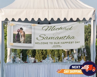 Personalized Wedding Banner, Custom Couple Name, Party Decor