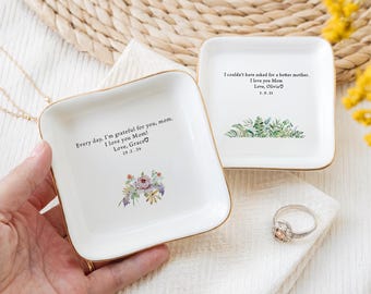 Custom Mom Trinket Dish, All That I Am I Owe To You Jewelry Dish, Wedding Favor Gifts For Mom, Gift From Daughter, Mom Ring Dish, Ring Dish