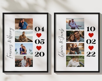 Custom Photo & Name Frame, Anniversary Gift, Wall Art