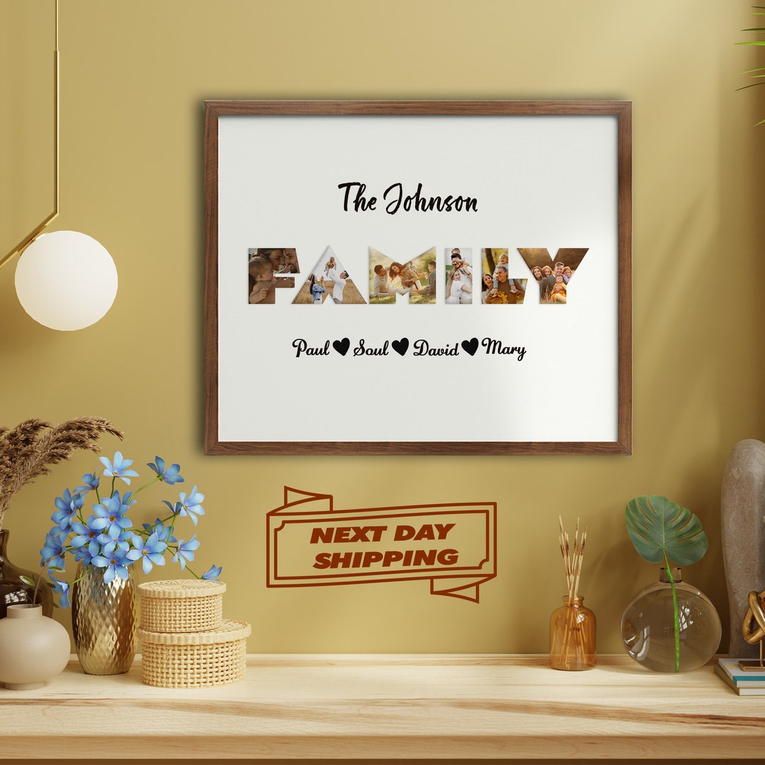 Custom Family Photo Collage, Personalized Family Photo Frame, Family ...