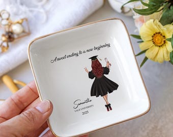 Custom College Graduation Trinket Dish, Personalized Gift, Graduation Gift, Class of 2026, Gift for Friend,  Graduation 2026, Senior 2026