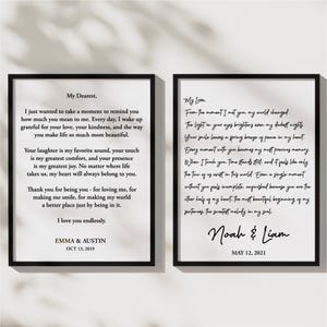 Custom Text Print, Custom Speech Framed Print, Personalized Eulogy Speech, Custom Wall Art, Wedding Ceremony Print, Framed Wall Art