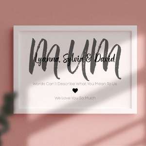 Family Wall Print Gift, Gift for Family, Framed Print Wall Decor, Family Print, Wall Décor Gift, Custom Name, Wall Decor, Home Gift