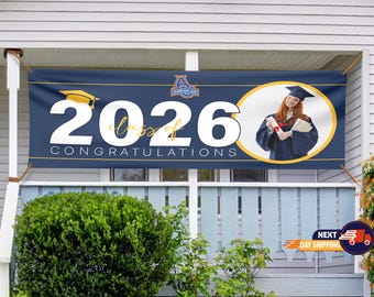 Personalized Graduation Banner, Graduation Announcement, Personalized Gift, Graduation Party, Graduation Decoration, Class Of 2026