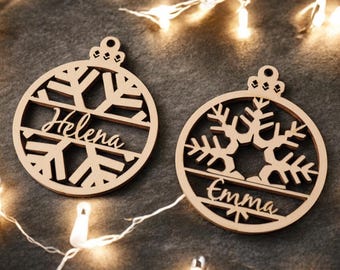 Personalized Christmas Ornament, Custom Name, Laser Cut Ornament, Engraved Ornament, Personalized Decor, Christmas Ornament, Laser Cut Wood