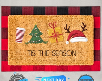 Tis The Season Christmas Doormat, Christmas Tree, Christmas Doormat, Christmas Home Decor, Winter Doormat, Winter Decor, Holiday Porch Decor