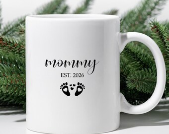 Custom Mommy or Daddy Mug, Personalized New Parents Mug, Ceramic Coffee Mug, First Time Mom or Dad Gift, Established Year Mug, Cute Mug
