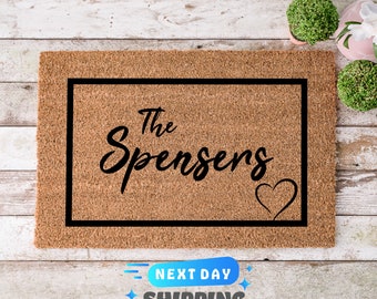 Personalized Doormat, Custom Doormat, Last Name Doormat, Gift For Couple, Housewarming Gift, Welcome Mat, New Home Gifts, Entryway Decor