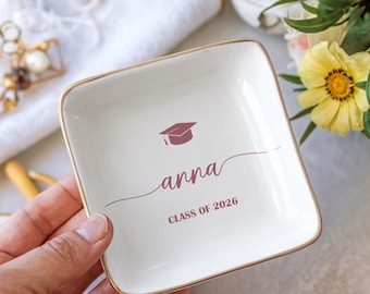 Custom Graduation Trinket Dish, Personalized Gift, Graduation Gift, Class of 2026, Gift for Friend,  Phd Graduation Gift, Grad Gifts