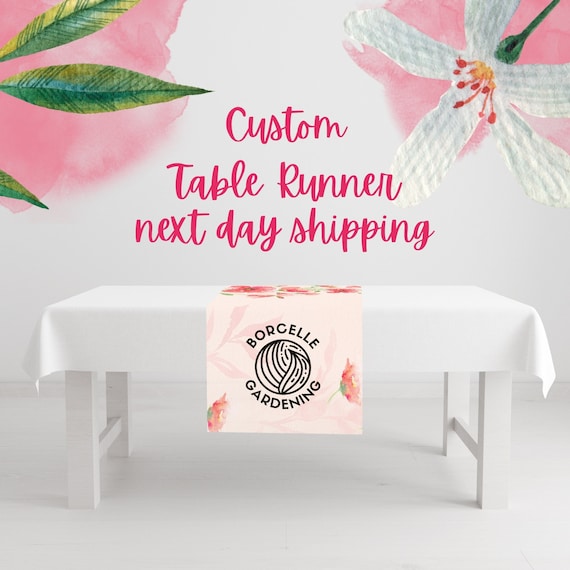 Custom Table Runner With Business Logo, Custom Table Runner for Events, Custom Table Runner, Name Printed On Table For Pop up Shop