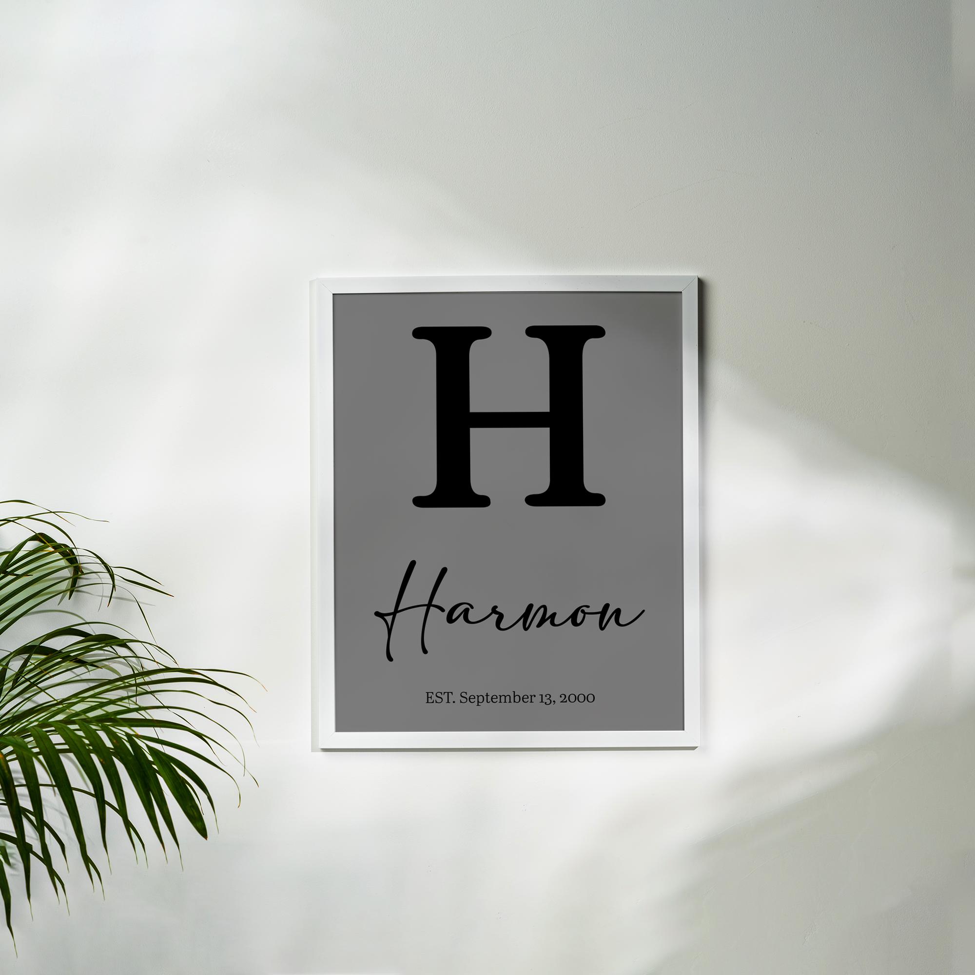 Personalized Name Frame, Custom Wooden Monogram, Anniversary Gift ...