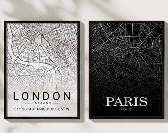 Personalized Map Print, City Map Print, Wedding Gift, Personalized Gift, Custom Decor, Living Room Wall Art, Map Print Poster, Home Decor