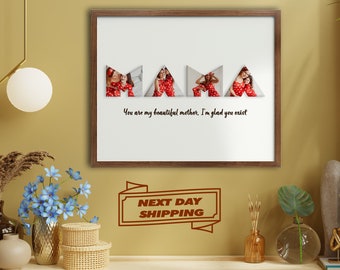 Mama Photo Collage, Mom Photo Frame, Personalized Mom Frame, Mother's Day Gift, Photo Collage, Best Mom Photo Collage, Wall Art, Mom Gift