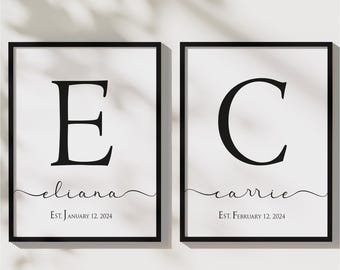 Personalized Name Sign, Custom Last Name Wall Art, Large Wall Art, Framed Wall Art, Rustic Decor, Custom Framed Initials Sign, Custom Gift