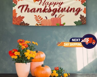 Happy Thanksgiving Day Banner, Thanksgiving Day, Thanksgiving Banner, Happy Thanksgiving, Party Banner, Party Sign, Celebrate Banner