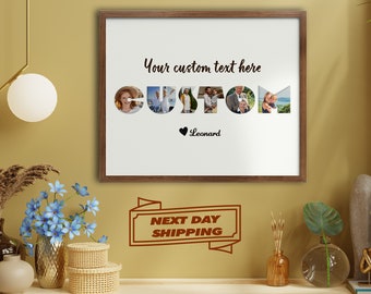 Custom Photo Collage, Personalized Photo Collage, Custom Letter Collage, Photo Collage, Photo Collage, Personalized Decor, Custom Gift