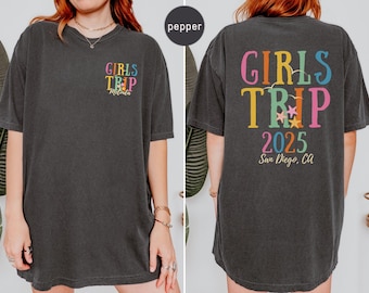 Personalized Girls Trip T-Shirt: Custom Vacation Tee