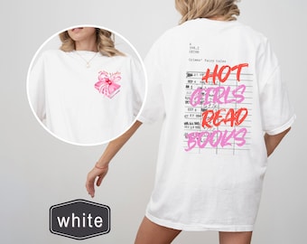 Hot Girls Read Books T-Shirt - Library Card Booktok Tee