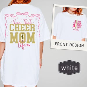 Cheer Mom Shirt Mom Cheer Gift from Daughter Cheerleader Mom Shirt Front Back Design Cheer Mama Shirt Cheer Mom Crewneck Cheer Spirit TS099
