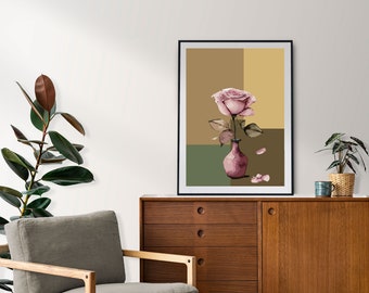 Pink Rose Wall Art (70x100cm)