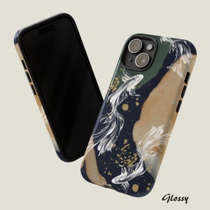 Japanese aesthetic tough iPhone case japanese koi fish art japanese iPhone case japanese gifts aesthetic iPhone case iPhone 15 14 13 12 zdjęcie 3