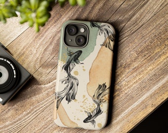 Japanese aesthetic tough iphone case | japanese koi fish art japanese iphone case japanese gifts aesthetic iphone case iphone 15 14 13 12