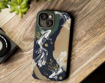 Japanese aesthetic tough iphone case | japanese koi fish art japanese iphone case japanese gifts aesthetic iphone case iphone 15 14 13 12