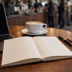 DESIGNBIND Layflat Notebook: Blank | Lined |  Dot Grid options. Minimalist, Exposed smyth Sewn Binding. 20 + cloth colors