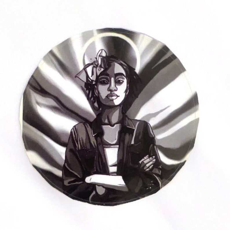 Round Sticker Character Character Illustration Round Stickers: Intricate Details for Heavenly ...