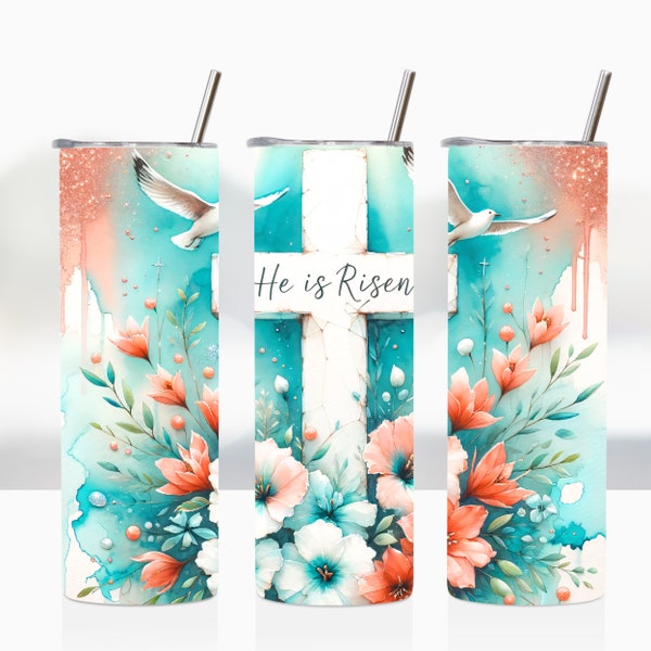 Christian Cross 20 oz Tumbler Wrap Sublimation Design, Christian Gifts for Her, 3D Christian Cross Tumbler Wrap - Unique Gifts for Mom & Dad