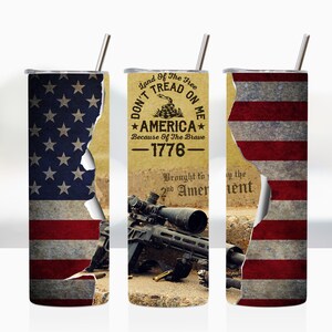 Second Amendment Sublimation Design, 2nd Amendment Tumbler Wrap, American Flag Tumbler PNG, Gift for Dad or Boyfriend, 3D Tumbler Png