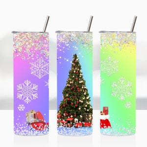 20 oz Christmas Tree Tumbler Wrap PNG, Tumbler Sublimation Design, 3D Tumbler Wrap, 20 oz Skinny Tumbler Cup Designs, Digital Download