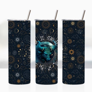 20 oz Taurus Zodiac Sign Tumbler PNG Sublimation Design Download, Tumbler Wrap PNG, 20 oz Tumbler Designs, Digital Download