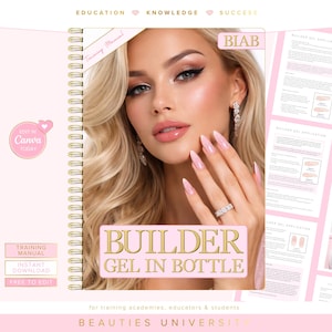 BIAB Builder Gel Training Manual, Editable Nail Course (Canva)