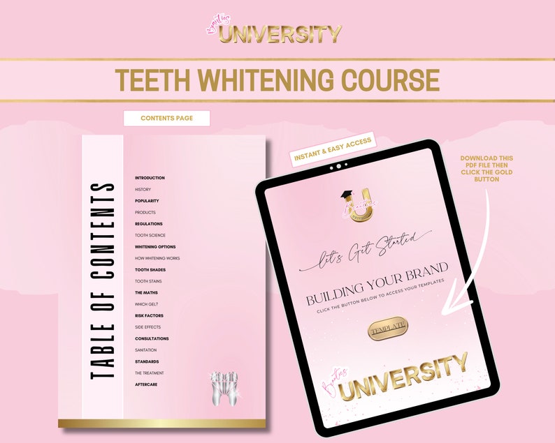 Teeth Whitening Training Manual, Certificate, Flyers, Teeth Whitening
