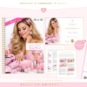 Nail Art Training Manuals, Nail Artist Guides, Certificates, Nails Course, Basic, Intermediate, Advanced, Edit in Canva