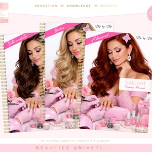 Manuais de Treinamento de Nail Art Editáveis, Curso Básico ao Avançado (Download Digital)