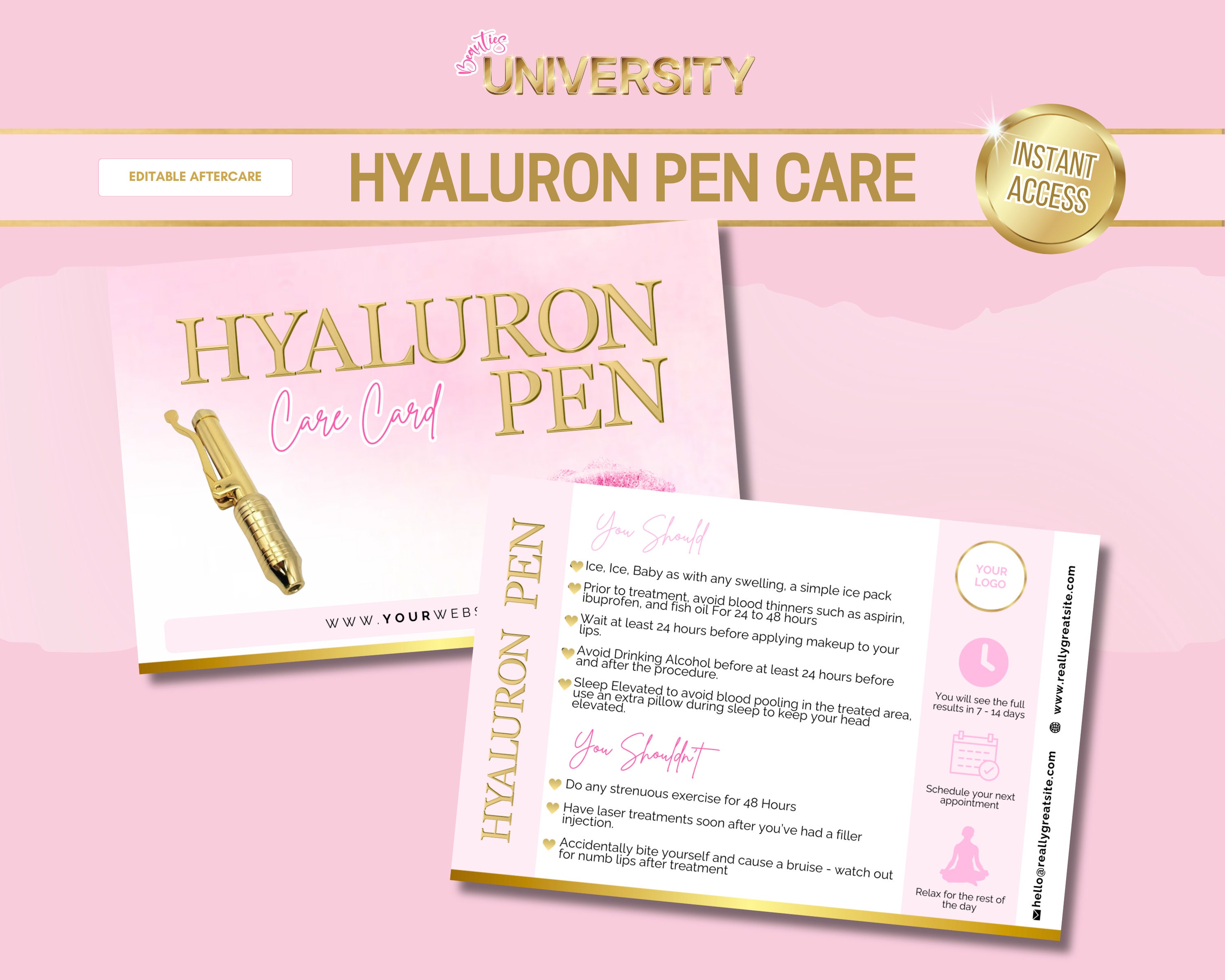 Intake Card Hyaluron Pen Intake & Consent Forms, Aftercare Cards, Marketing Flyer ...