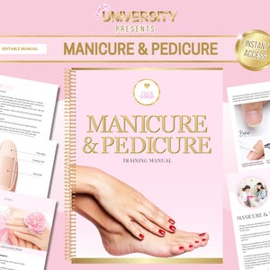 Manicure Pedicure Training Manual, Manicure Guide, Certificate, Nails Course, Nail Technician, Pedicure Course, Edit in Canva