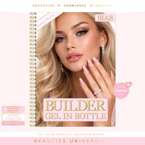 BIAB Builder Gel Training Manual, Editable Nail Course (Canva)