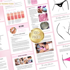 Editable Waxing Training Manuals, Waxing Tutor Bundle, Waxing Course, Face, Body, Brazilian, Bikini, Hollywood, Edit in Canva