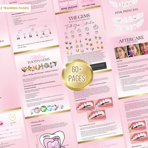 Tooth Gems Training Manual, Certificate, Tooth Gems Flyers, Tooth Gems Tutor Course, Tooth Gems Consent, Tooth Gems Designs, Edit in Canva